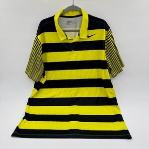 Nike Golf Mens XXL Dri-FIT Striped Polo Shirt Standard Fit Short Sleeve